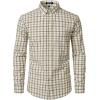 imageMens Transitional Weather Slim Fit Long Sleeve Button Down Shirt Business Casual Dress Shirts with PocketBeige Yellow Gingham