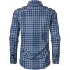 imageMens Transitional Weather Slim Fit Long Sleeve Button Down Shirt Business Casual Dress Shirts with PocketBlue Black Gingham