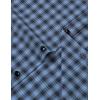 imageMens Transitional Weather Slim Fit Long Sleeve Button Down Shirt Business Casual Dress Shirts with PocketBlue Black Gingham