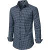imageMens Transitional Weather Slim Fit Long Sleeve Button Down Shirt Business Casual Dress Shirts with PocketBlue White Gingham