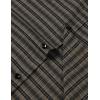 imageMens Transitional Weather Slim Fit Long Sleeve Button Down Shirt Business Casual Dress Shirts with PocketBrown Gingham