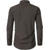 imageMens Transitional Weather Slim Fit Long Sleeve Button Down Shirt Business Casual Dress Shirts with PocketBrown Gingham