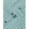 imageMens Transitional Weather Slim Fit Long Sleeve Button Down Shirt Business Casual Dress Shirts with PocketGreen Gingham