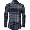 imageMens Transitional Weather Slim Fit Long Sleeve Button Down Shirt Business Casual Dress Shirts with PocketNavy Beige Gingham