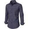 imageMens Transitional Weather Slim Fit Long Sleeve Button Down Shirt Business Casual Dress Shirts with PocketNavy Red