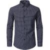 imageMens Transitional Weather Slim Fit Long Sleeve Button Down Shirt Business Casual Dress Shirts with PocketNavy Red