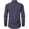 imageMens Transitional Weather Slim Fit Long Sleeve Button Down Shirt Business Casual Dress Shirts with PocketNavy Red