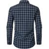 imageMens Transitional Weather Slim Fit Long Sleeve Button Down Shirt Business Casual Dress Shirts with PocketNavy White