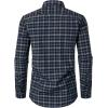 imageMens Transitional Weather Slim Fit Long Sleeve Button Down Shirt Business Casual Dress Shirts with PocketNavy White Gingham