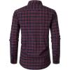 imageMens Transitional Weather Slim Fit Long Sleeve Button Down Shirt Business Casual Dress Shirts with PocketRed Navy Gingham