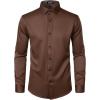 imageMens Stretch MultiUse Long Sleeve Dress Shirts Party Prom Wedding Shirts with Slight SheenBrown