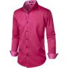 imageMens Stretch MultiUse Long Sleeve Dress Shirts Party Prom Wedding Shirts with Slight SheenHot Pink