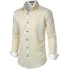 imageMens Stretch MultiUse Long Sleeve Dress Shirts Party Prom Wedding Shirts with Slight SheenIvory