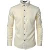 imageMens Stretch MultiUse Long Sleeve Dress Shirts Party Prom Wedding Shirts with Slight SheenIvory