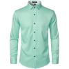 imageMens Stretch MultiUse Long Sleeve Dress Shirts Party Prom Wedding Shirts with Slight SheenMint Green