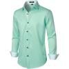 imageMens Stretch MultiUse Long Sleeve Dress Shirts Party Prom Wedding Shirts with Slight SheenMint Green