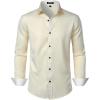 imageMens Stretch MultiUse Long Sleeve Dress Shirts Party Prom Wedding Shirts with Slight SheenIvory