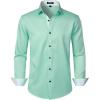 imageMens Stretch MultiUse Long Sleeve Dress Shirts Party Prom Wedding Shirts with Slight SheenMint Green