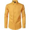 imageMens Stretch Soft Slim Fit Dress Shirts Long Sleeve Formal Wedding Business Casual Button Down ShirtGold