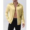 imageMens Shiny Luxury Satin Slim Fit Dress Shirts SilkLike Glossy Long Sleeve Button Down Shirts for Wedding Party PromChampagne