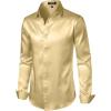 imageMens Shiny Luxury Satin Slim Fit Dress Shirts SilkLike Glossy Long Sleeve Button Down Shirts for Wedding Party PromChampagne