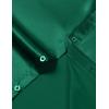 imageMens Shiny Luxury Satin Slim Fit Dress Shirts SilkLike Glossy Long Sleeve Button Down Shirts for Wedding Party PromDark Green