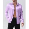 imageMens Shiny Luxury Satin Slim Fit Dress Shirts SilkLike Glossy Long Sleeve Button Down Shirts for Wedding Party PromLavender Purple