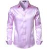 imageMens Shiny Luxury Satin Slim Fit Dress Shirts SilkLike Glossy Long Sleeve Button Down Shirts for Wedding Party PromLavender Purple