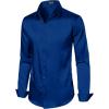 imageMens Shiny Luxury Satin Slim Fit Dress Shirts SilkLike Glossy Long Sleeve Button Down Shirts for Wedding Party PromRoyal Blue