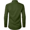 imageMens Stretch Wrinkle Free Dress Shirts Formal Wedding Prom Long Sleeve Button Down ShirtArmy Green