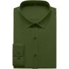 imageMens Stretch Wrinkle Free Dress Shirts Formal Wedding Prom Long Sleeve Button Down ShirtArmy Green