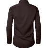 imageMens Stretch Wrinkle Free Dress Shirts Formal Wedding Prom Long Sleeve Button Down ShirtCoffee Brown