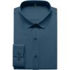 imageMens Stretch Wrinkle Free Dress Shirts Formal Wedding Prom Long Sleeve Button Down ShirtDark Blue