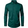 imageMens Stretch Wrinkle Free Dress Shirts Formal Wedding Prom Long Sleeve Button Down ShirtEmerald Green