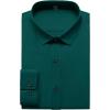 imageMens Stretch Wrinkle Free Dress Shirts Formal Wedding Prom Long Sleeve Button Down ShirtEmerald Green