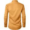 imageMens Stretch Wrinkle Free Dress Shirts Formal Wedding Prom Long Sleeve Button Down ShirtGold