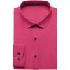 imageMens Stretch Wrinkle Free Dress Shirts Formal Wedding Prom Long Sleeve Button Down ShirtHot Pink
