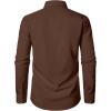 imageMens Stretch Regular Fit Long Sleeve Dress Shirts Lightweight Business Casual Button Down Shirts with PocketBrown