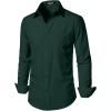 imageMens Stretch Regular Fit Long Sleeve Dress Shirts Lightweight Business Casual Button Down Shirts with PocketDark Green