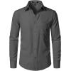 imageMens Stretch Regular Fit Long Sleeve Dress Shirts Lightweight Business Casual Button Down Shirts with PocketDark Grey