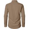 imageMens Stretch Regular Fit Long Sleeve Dress Shirts Lightweight Business Casual Button Down Shirts with PocketDark Khaki