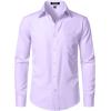 imageMens Stretch Regular Fit Long Sleeve Dress Shirts Lightweight Business Casual Button Down Shirts with PocketLavender Purple