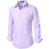imageMens Stretch Regular Fit Long Sleeve Dress Shirts Lightweight Business Casual Button Down Shirts with PocketLavender Purple