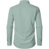 imageMens Stretch Regular Fit Long Sleeve Dress Shirts Lightweight Business Casual Button Down Shirts with PocketLight Green