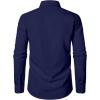 imageMens Stretch Regular Fit Long Sleeve Dress Shirts Lightweight Business Casual Button Down Shirts with PocketNavy Blue