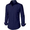 imageMens Stretch Regular Fit Long Sleeve Dress Shirts Lightweight Business Casual Button Down Shirts with PocketNavy Blue