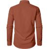 imageMens Stretch Regular Fit Long Sleeve Dress Shirts Lightweight Business Casual Button Down Shirts with PocketRust Red