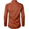 imageMens Stretch Wrinkle Free Dress Shirts Formal Wedding Prom Long Sleeve Button Down ShirtBurnt Orange