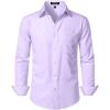 imageMens Stretch Regular Fit Long Sleeve Dress Shirts Lightweight Business Casual Button Down Shirts with PocketLavender Purple