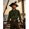 imageMens Pirate Vampire Ruffle Shirt Elastic Cuff Poet Victorian Steampunk Renaissance Medieval Cosplay CostumeArmy Green